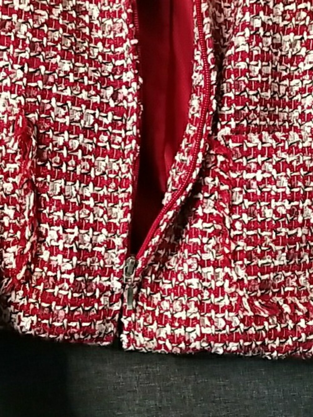 George Multi Color Zipper Tweed Blazer Jacket - Picture 6 of 13